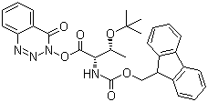 structure of CAS# 119767-84-9, [(1S,2R)-2-(tert-Butoxy)-1-[[(4-oxo-1,2,3-benzotriazin-3(4H)-yl)oxy]carbonyl]propyl]carbamic acid 9H-fluoren-9-ylmethyl ester;Fmoc-Thr(tBu)-ODhbt