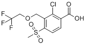structure of CAS# 120100-77-8, 2-chloro-4-(methylsulfonyl)-3-[(2,2,2-trifluoroethoxy)methyl]benzoic acid