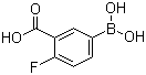 structure of CAS# 120153-08-4, 3-Carboxy-4-fluorophenylboronic acid;3-Carboxy-4-fluorobenzeneboronic acid; 4-Fluoro-3-carboxyphenylboronic acid; 5-Borono-2-fluorobenzoic acid