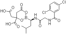 4-Carboxy-2-[(1R)-1-[[2-[(2,5-dichlorobenzoyl)amino]acetyl]amino]-3-methylbutyl]-6-oxo-1,3,2-dioxaborinane-4-acetic acid molecular structure (CAS 1201902-80-8)