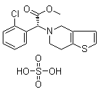 structure of CAS# 120202-71-3, (R)-Clopidogrel bisulfate;(R)-(-)-Methyl 2-(2-chlorophenyl)-2-(6,7-dihydro-4H-thieno[3,2-c]pyridin-5-yl)acetate hydrogen sulfate; (R)-(-)-Methyl (2-chlorophenyl)(6,7-dihydro-4H-thieno[3,2-c]pyrid-5-yl)acetate bisulfate; SR 25989C