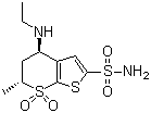structure of CAS# 120279-96-1, Dorzolamide;(2R,4R)-2-Ethylamino-4-methyl-5,5-dioxo-5,7-dithiabicyclo[4.3.0]nona-8,10-diene-8-sulfonamide