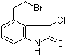 structure of CAS# 120427-95-4, 4-(2-Bromoethyl)-3-chloro-1,3-dihydro-2H-indol-2-one