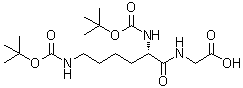 结构式 CAS# 120893-72-3, N2,N6-二[叔丁氧羰基]-L-赖氨酰甘氨酸