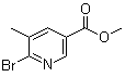 结构式 CAS# 1210451-92-5, 6-溴-5-甲基-3-吡啶羧酸甲酯