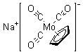 三羰基环戊二烯基钼酸钠分子结构 (CAS 12107-35-6)