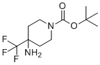 structure of CAS# 1211582-61-4, Tert-butyl 4-amino-4-(trifluoromethyl)piperidine-1-carboxylate