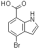 结构式 CAS# 1211594-25-0, 4-溴-1H-吲哚-7-羧酸