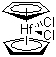 结构式 CAS# 12116-66-4, 二氯二茂铪; 双(环戊二烯)二氯化铪