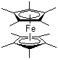 structure of CAS# 12126-50-0, Bis(pentamethylcyclopentadienyl)iron;Bis(pentamethylcyclopentadienyl)iron(II); Decamethylferrocene; Permethylferrocene