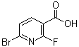 结构式 CAS# 1214345-17-1, 6-溴-2-氟-3-吡啶羧酸