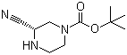 structure of CAS# 1217650-60-6, (3S)-3-Cyano-1-piperazinecarboxylic acid tert-butyl ester