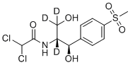 structure of CAS# 1217723-41-5, ent-Thiamphenicol-[d3];2,2-dichloro-N-[(2R,3R)-1,1,2-trideuterio-1,3-dihydroxy-3-(4-methylsulfonylphenyl)propan-2-yl]acetamide