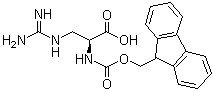 structure of CAS# 1217839-93-4, 3-[(Aminoiminomethyl)amino]-N-[(9H-fluoren-9-ylmethoxy)carbonyl]-L-alanine