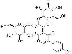 结构式 CAS# 1219001-04-3, 6,7-双(beta-D-吡喃葡萄糖基氧基)-5-羟基-3-(4-羟基苯基)-4H-1-苯并吡喃-4-酮