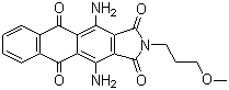 structure of CAS# 12217-80-0, Disperse Blue 60;4,11-Diamino-2-(3-methoxypropyl)-1H-naphth[2,3-f]isoindole-1,3,5,10(2H)-tetrone