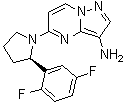 structure of CAS# 1223404-88-3, 5-[(2R)-2-(2,5-Difluorophenyl)-1-pyrrolidinyl]pyrazolo[1,5-a]pyrimidin-3-amine