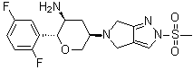 结构式 CAS# 1226781-44-7, (2R,3S,5R)-2-(2,5-二氟苯基)-5-[2-(甲基磺酰基)-2,6-二氢吡咯并[3,4-c]吡唑-5(4H)-基]四氢-2H-吡喃-3-胺