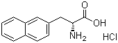 structure of CAS# 122745-11-3, (R)-2-Amino-3-(2-naphthalenyl)propanoic acid hydrochloride
