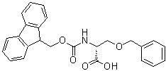 structure of CAS# 122889-11-6, N-[(9H-Fluoren-9-ylmethoxy)carbonyl]-O-(phenylmethyl)-D-serine