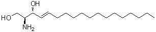 structure of CAS# 123-78-4, D-erythro-Sphingosine;(2S,3R,4E)-2-Amino-4-octadecene-1,3-diol; (-)-D-erythro-Sphingosine; (-)-Sphingosine; (2S,3R)-Sphingosine; (4E)-Sphingenine; 4-Sphingenine; 4-trans-Sphingenine; C18-Sphingosine; D-(+)-erythro-4-trans-Sphingenine
