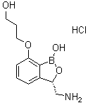 结构式 CAS# 1234563-16-6, 3-[[(3S)-3-(氨基甲基)-1,3-二氢-1-羟基-2,1-苯并氧杂硼戊环-7-基]氧基]-1-丙醇盐酸盐