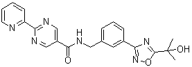 N-[[3-[5-(1-羟基-1-甲基乙基)-1,2,4-恶二唑-3-基]苯基]甲基]-2-(2-吡啶基)-5-嘧啶甲酰胺分子结构 (CAS 1234708-04-3)