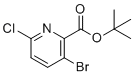 structure of CAS# 1235036-15-3, tert-Butyl 3-bromo-6-chloropyridine-2-carboxylate