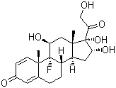 structure of CAS# 124-94-7, Triamcinolone ;9a-Fluoro-11b,16a,17a,21-tetrahydroxy-1,4-pregnadiene-3,20-dione