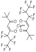 Bis(1,1,1,2,2,3,3-heptafluoro-7,7-dimethyloctane-4,6-dionato)calcium(II) molecular structure (CAS 124053-49-2)