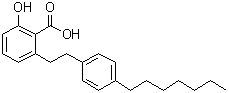 structure of CAS# 1243583-85-8, 2-[2-(4-Heptylphenyl)ethyl]-6-hydroxybenzoic acid;MG 149