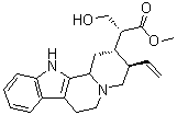 structure of CAS# 1245-00-7, Sitsirikin;(16R)-18,19-Didehydro-17-hydroxy-17,18-secoyohimban-16-carboxylic acid methyl ester