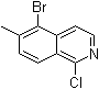 structure of CAS# 1245647-25-9, 5-Bromo-1-chloro-6-methylisoquinoline
