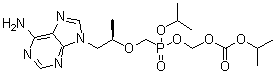 (8R)-9-(6-Amino-9H-purin-9-yl)-8-methyl-5-(1-methylethoxy)-2,4,7-trioxa-5-phosphanonanoic acid 1-methylethyl ester 5-oxide molecular structure (CAS 1246812-40-7)