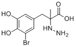 structure of CAS# 1246819-09-9, rac-Carbidopa EP Impurity I;3-Bromo Carbidopa;3-(3-bromo-4,5-dihydroxyphenyl)-2-hydrazinyl-2-methylpropanoic acid