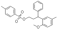 structure of CAS# 124937-85-5, 3-(2-Methoxy-5-methylphenyl)-3-phenylpropyl p-toluenesulfonate