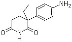 结构式 CAS# 125-84-8, 氨鲁米特; 3-乙基-3-(4-氨基苯基)-2,6-哌啶二酮