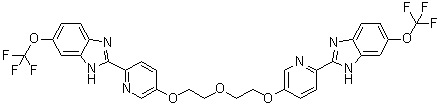 structure of CAS# 1256094-72-0, 2,2'-[Oxybis(2,1-ethanediyloxy-5,2-pyridinediyl)]bis[6-(trifluoromethoxy)-1H-benzimidazole]