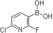 structure of CAS# 1256345-66-0, 6-Chloro-2-fluoropyridine-3-boronic acid