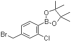 structure of CAS# 1256360-55-0, 4-Bromomethyl-2-chlorophenylboronic acid pinacol ester;2-[4-(Bromomethyl)-2-chlorophenyl]-4,4,5,5-tetramethyl-1,3,2-dioxaborolane
