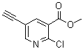 结构式 CAS# 1256794-68-9, 2-氯-5-乙炔基-3-吡啶羧酸甲酯