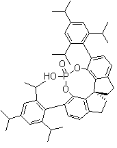 structure of CAS# 1258276-28-6, (11aS)-3,7-Bis[2,4,6-tris(1-methylethyl)phenyl]-10,11,12,13-tetrahydro-5-hydroxy-diindeno[7,1-de:1',7'-fg][1,3,2]dioxaphosphocin 5-oxide