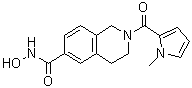 structure of CAS# 1259296-46-2, 1,2,3,4-Tetrahydro-N-hydroxy-2-[(1-methyl-1H-pyrrol-2-yl)carbonyl]-6-isoquinolinecarboxamide