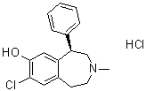 structure of CAS# 125941-87-9, (R)-8-Chloro-2,3,4,5-tetrahydro-3-methyl-5-phenyl-1H-3-benzazepin-7-ol hydrochloride;Sch 23390 hydrochloride