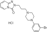 结构式 CAS# 1263278-80-3, 2-[3-[4-(3-溴苯基)-1-哌嗪基]丙基]-1,2,4-三唑并[4,3-a]吡啶-3(2H)-酮盐酸盐