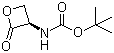 structure of CAS# 126330-77-6, (R)-(2-Oxo-3-oxetanyl)carbamic acid tert-butyl ester;N-[(3R)-2-Oxo-3-oxetanyl]carbamic acid 1,1-dimethylethyl ester