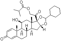 structure of CAS# 126544-47-6, Ciclesonide;(R)-11b,16a,17,21-Tetrahydroxypregna-1,4-diene-3,20-dione cyclic 16,17-acetal with cyclohexanecarboxaldehyde 21-isobutyrate