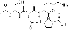 structure of CAS# 127103-11-1, Acetyl-serinyl-aspartyl-lysinyl-proline;Acetyl-Ser-Asp-Lys-Pro