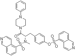 structure of CAS# 127191-97-3, KN 62;5-Isoquinolinesulfonic acid 4-[(2S)-2-[(5-isoquinolinylsulfonyl)methylamino]-3-oxo-3-(4-phenyl-1-piperazinyl)propyl]phenyl ester
