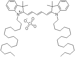 结构式 CAS# 127274-91-3, 1,1'-双十八烷基-3,3,3',3'-四甲基吲哚二碳菁高氯酸盐